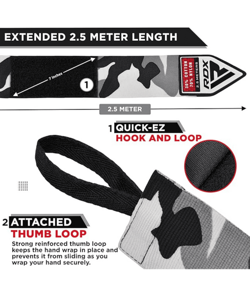 Детские Бинты RDX HAND WRAPS 2.5 kids - Camo Grey 2948509246 фото