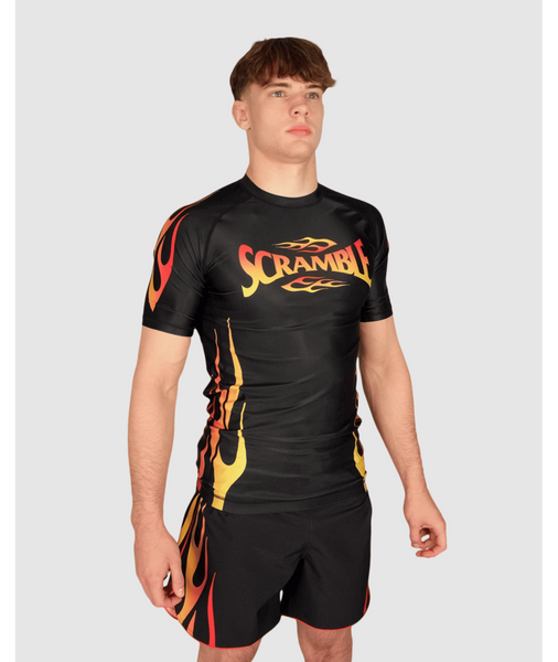 Рашгард SCRAMBLE 1998 Fire Rashguard &ndash; Black 23985294 фото