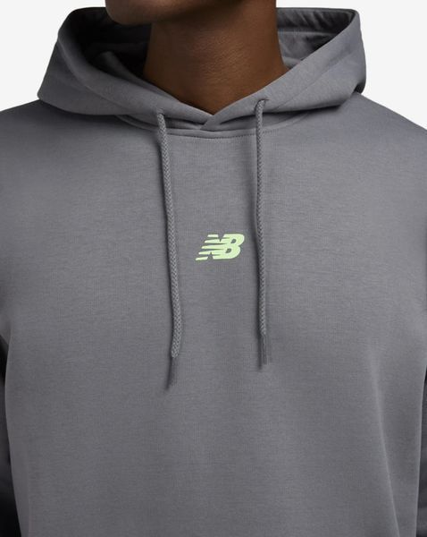 Худі чоловіче New Balance Graphic Hoodie MT53642-CAS сіре з капюшоном, оригінальна спортивна кофта Нью Баланс, толстовка 3497636367 фото