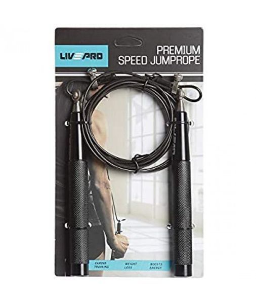 СКАКАЛКА ШВИДКІСНА ВТЯЖЕНА LIVEPRO SPEED JUMPROPE LP8283H BLACK 298359812 фото